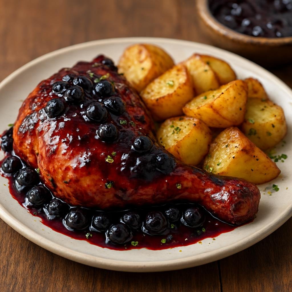 Entree: United States – Maine (New England) – Maine Blueberry BBQ Chicken recipe