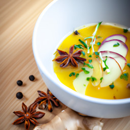 Soup: Italy – Brodo di Finocchio, Zenzero e Buccia d'Arancia con Anice Stellato (Fennel, Ginger and Orange Peel Broth with Star Anise) recipe