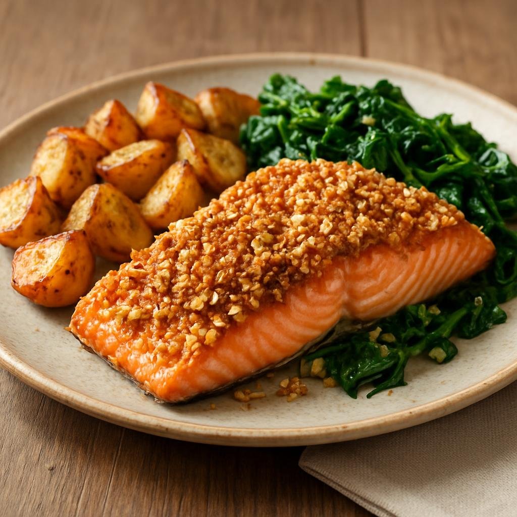 Entree: United States – Pacific Northwest (Oregon) – Oregon Hazelnut-Crusted Salmon recipe