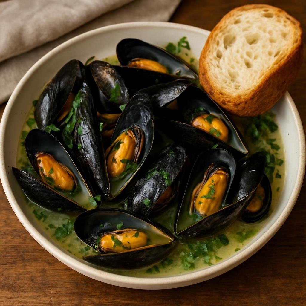 Appetizer: United States – Maine – Maine Mussels in White Wine Sauce recipe