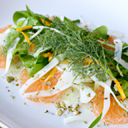 Salad: United States – Fennel-Arugula Citrus Ribbon Salad with Lemon-Caper Vinaigrette recipe