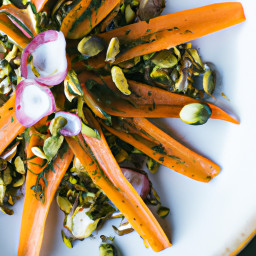 Side Dish: United States – Roasted Carrot and Fennel with Citrus Mint Pistachio Gremolata recipe
