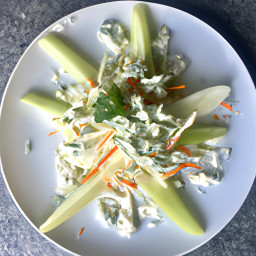 Salad: United States – Crisp Celery-Apple Slaw with Buttermilk Blue Cheese Dressing recipe