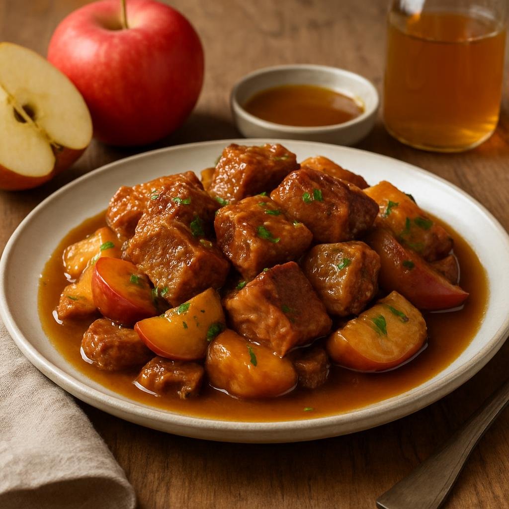 Entree: United States – New Hampshire, New England – Apple Cider Braised Pork recipe