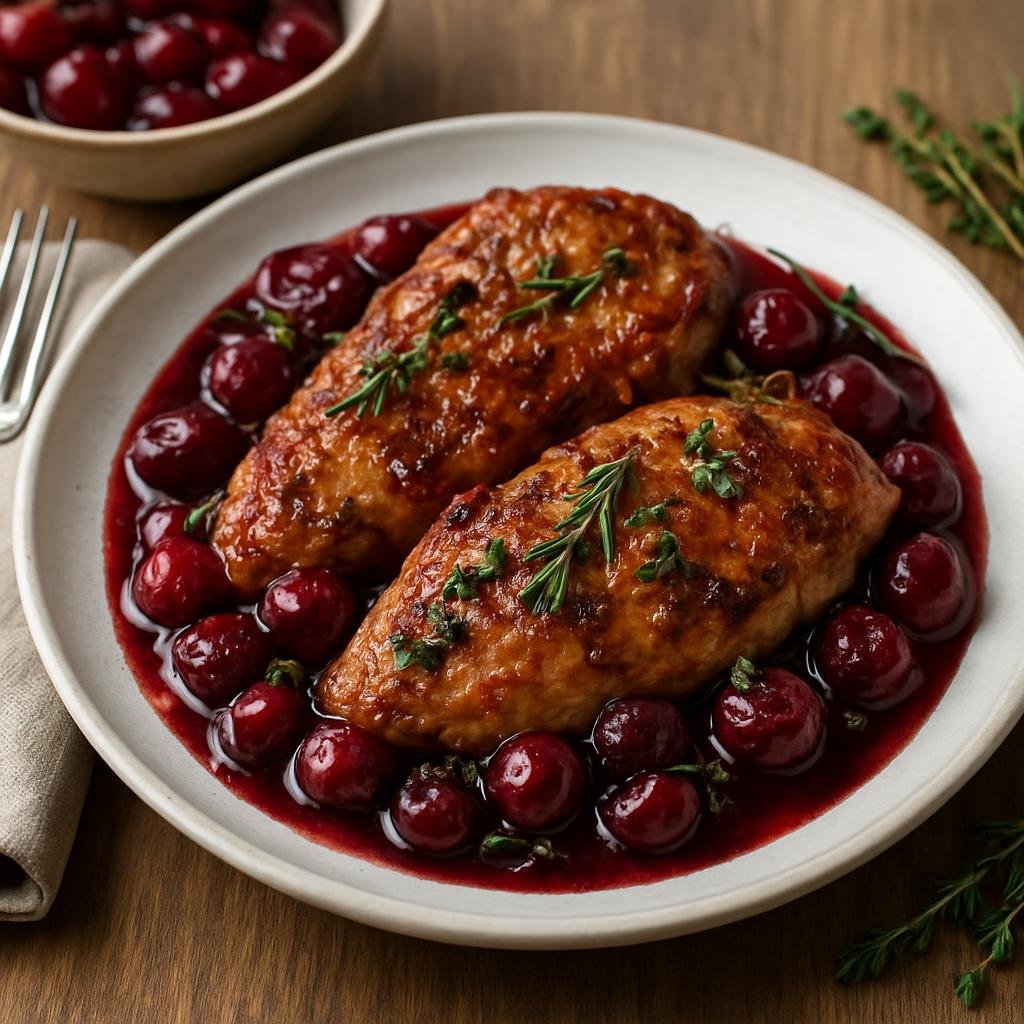 Entree: United States – Great Lakes United States (Michigan) – Traverse City Cherry Chicken recipe