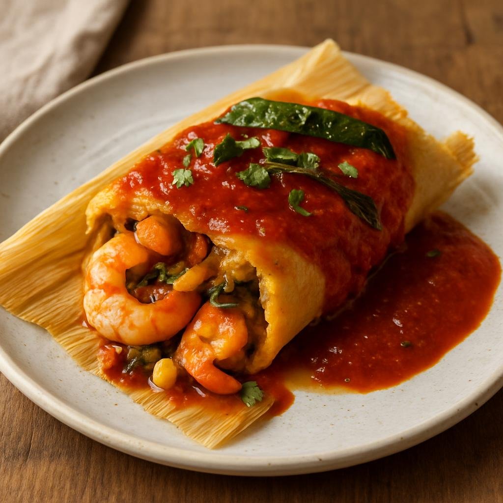 Entree: Mexico – Pacific Coast Mexico — Nayarit – Tamal de Camarón (Shrimp Tamal) recipe