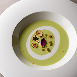 Soup: United States – Fennel and Pea Soup with Pistachio Mint Drizzle recipe