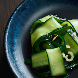 Side Dish: United States – Chilled Cucumber and Seaweed Salad with Sesame Citrus-Soy Dressing recipe