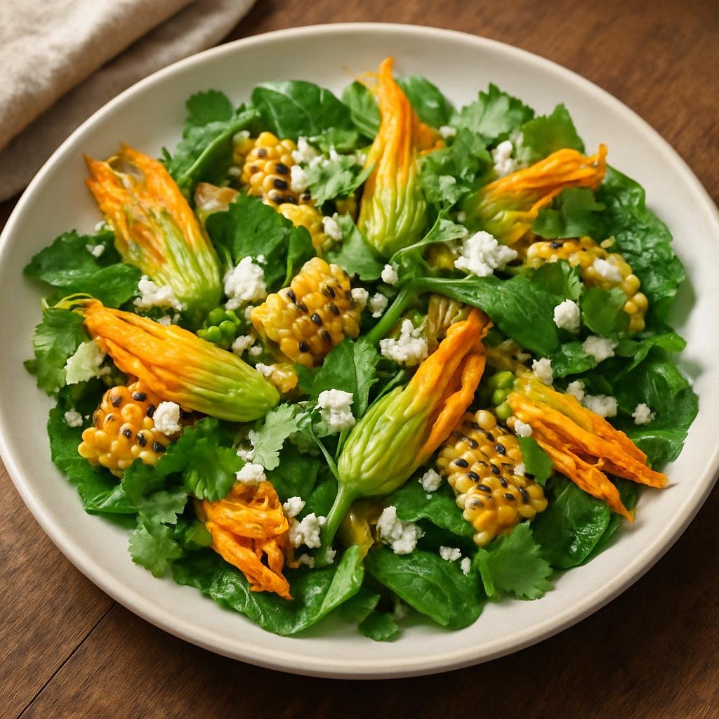 Salad: Mexico – Oaxaca – Ensalada de Flor de Calabaza recipe