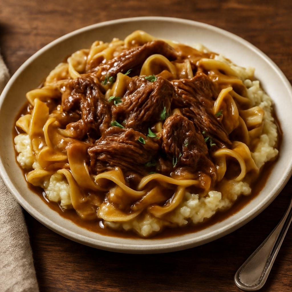 Entree: United States – Iowa (Midwestern United States) – Iowa Beef and Noodles recipe