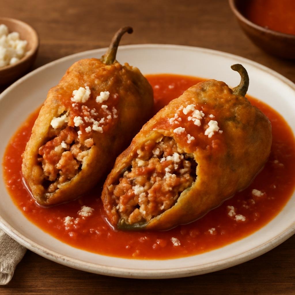 Entree: Mexico – Durango (Northern Mexico) – Chiles Rellenos de Durango recipe