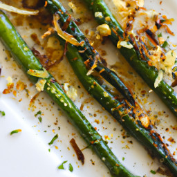 Side Dish: United States – Charred Lemon-Parmesan Asparagus with Crispy Shallots recipe