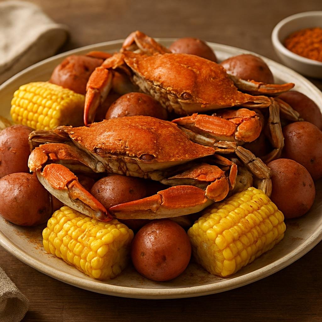Entree: United States – Mid-Atlantic United States (New Jersey) – New Jersey Blue Crab Boil recipe