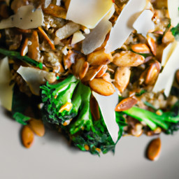 Side Dish: United States – Charred Broccolini and Lemon Farro with Parmesan and Toasted Almonds recipe