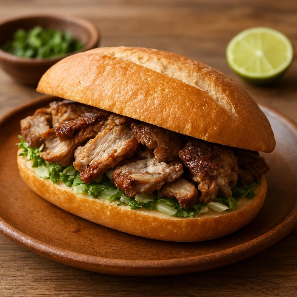 Entree: Mexico – Bajio, Aguascalientes – Tortas de Lechón (Roast Pork Sandwich) recipe