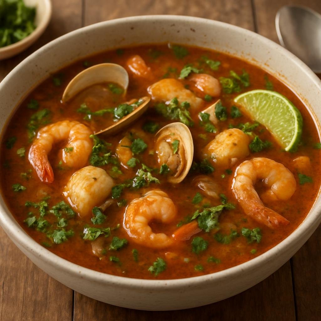 Entree: Mexico – Baja California – Chilpachole de Mariscos (Seafood Chilpachole) recipe