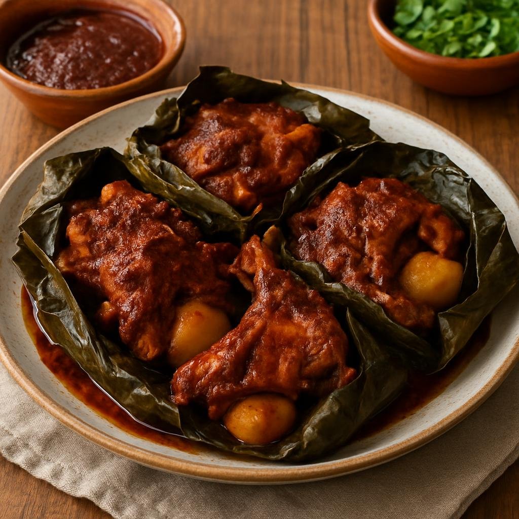 Entree: Mexico – Hidalgo, Central Mexico – Mixiotes (Steamed Meat in Maguey Leaves) recipe