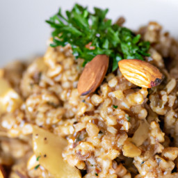 Side Dish: United States – Lemon-Thyme Farro with Toasted Almonds and Parsley recipe