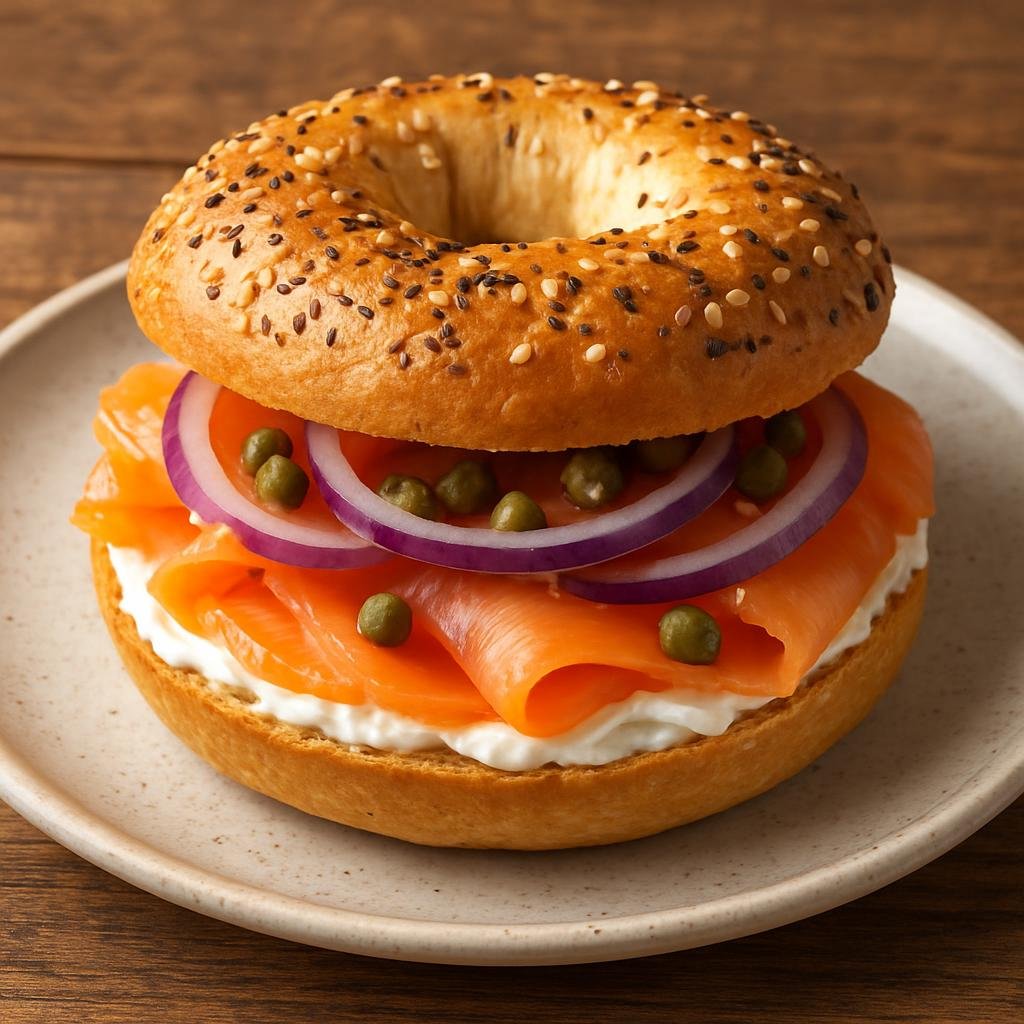 Entree: United States – New York (Mid-Atlantic United States) – New York Bagel with Lox recipe