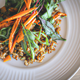 Side Dish: United States – Warm Farro Salad with Lemon-Roasted Carrots and Arugula recipe