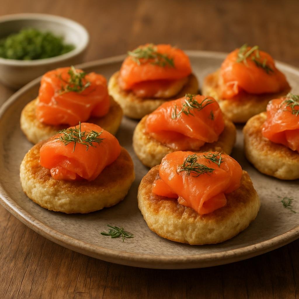 Appetizer: Canada – Yukon; Northern Canada – Smoked Salmon Bannock Bites recipe
