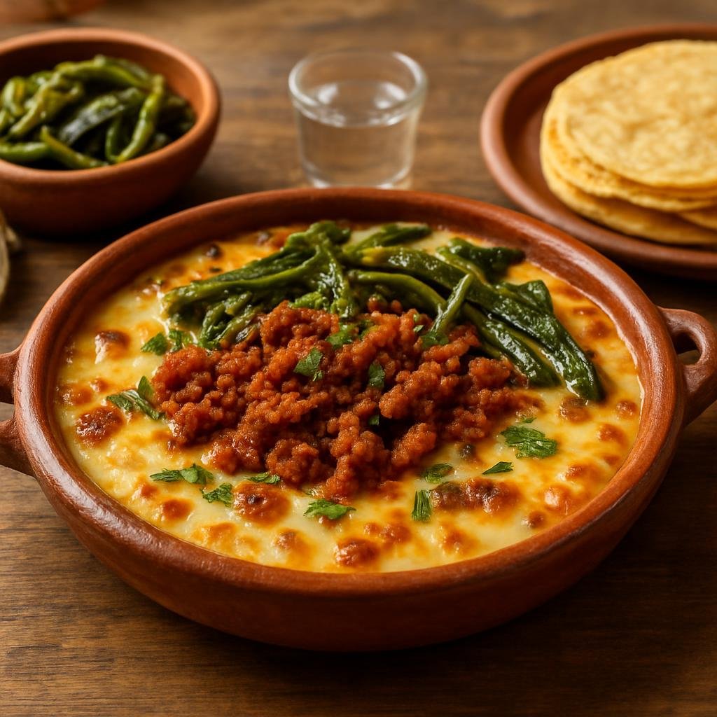 Appetizer: Mexico – Durango, Northern Mexico – Queso Flameado recipe