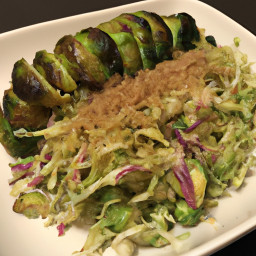 Side Dish: United States – Crisp Brussels Sprout and Apple Mustard Slaw recipe