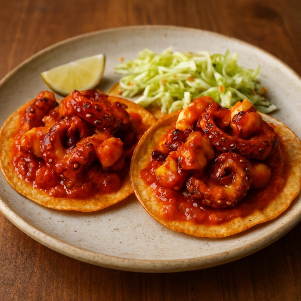 Appetizer: Mexico – Quintana Roo, Yucatan Peninsula Mexico – Tostadas de Pulpo (Octopus Tostadas) recipe