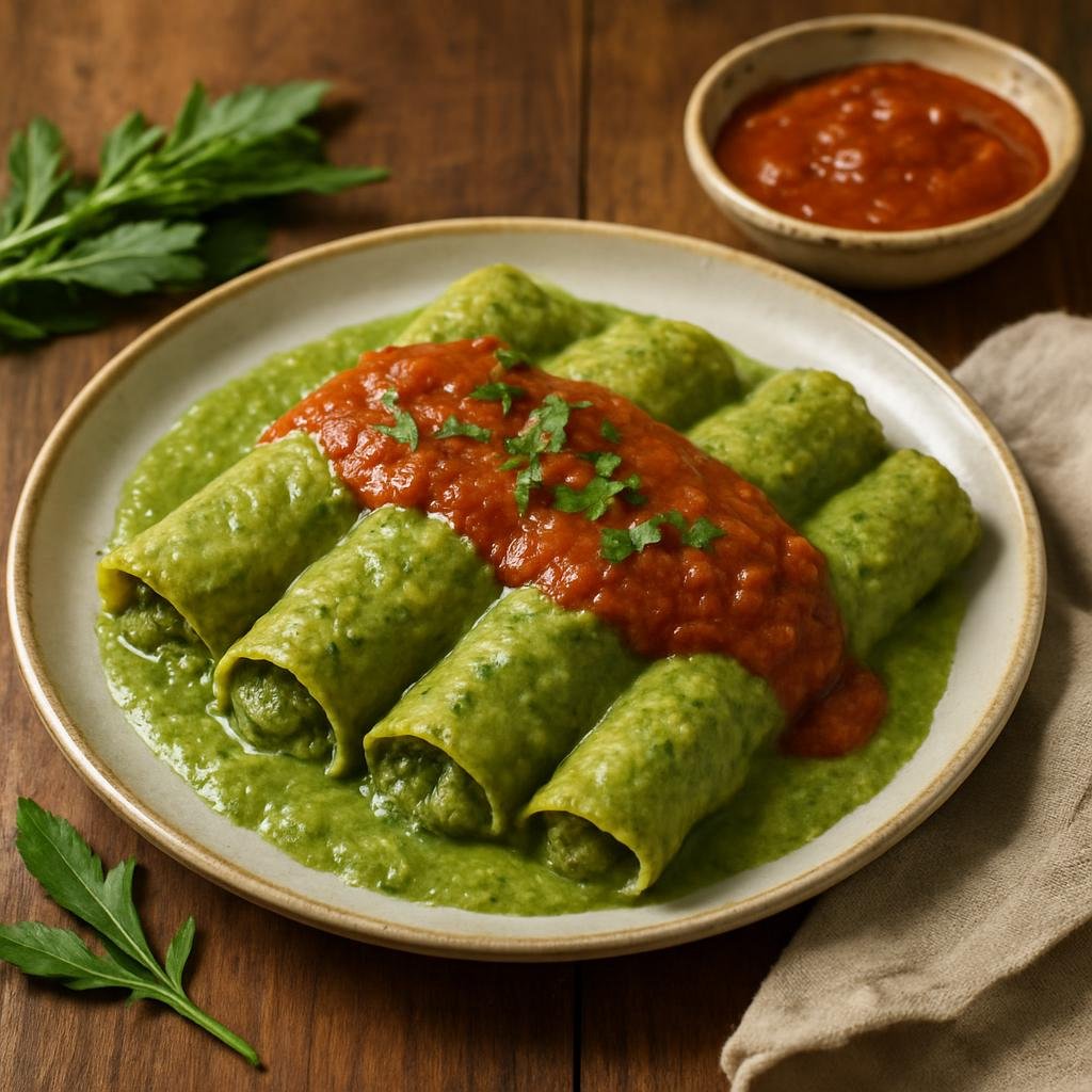Appetizer: Mexico – Campeche, Yucatan Peninsula – Papadzules (Stuffed Pumpkin-Seed Tortillas) recipe