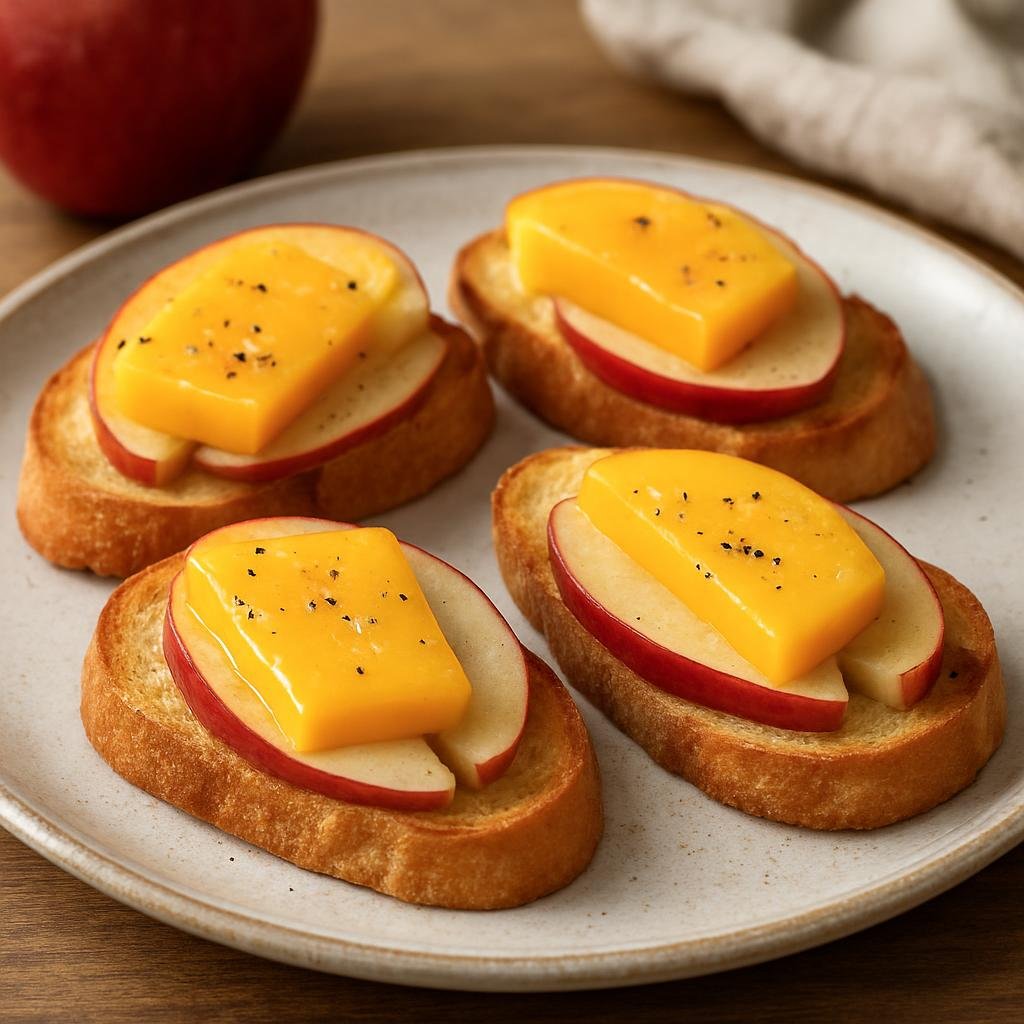 Appetizer: Canada – Central Canada (Ontario) – Cheddar and Apple Crostini recipe