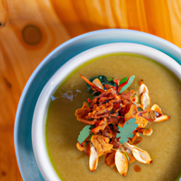 Soup: Mexico – Sopa de Elote con Poblano Ahumado y Lima (Smoky Poblano–Lime Corn Soup) recipe