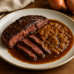 Entree: France – Onglet à l'échalote (Hanger steak with shallot sauce) recipe