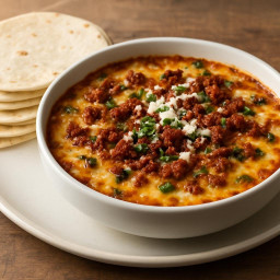 Appetizer: Mexico – Queso Fundido con Chorizo (Melted Cheese with Chorizo) recipe