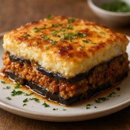 Entree: Greece – Μουσακάς ➤ Moussakás (Layered eggplant and meat casserole) recipe