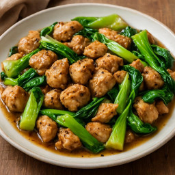 Entree: Thailand – ไก่ผัดกระเทียมพริกไทย กับ บ๊อกชอย ➤ Gai Phat Kratiem Prik Thai kap bok choy (Stir-fried chicken with garlic and pepper and bok choy) recipe