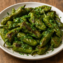 Side Dish: Spain – Roasted Green Peppers with Parsley recipe