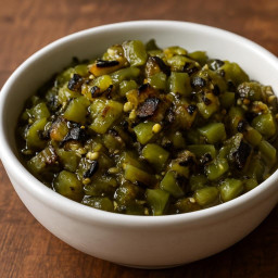Side Dish: Mexico – Charred Jalapeño and Green Pepper Relish recipe