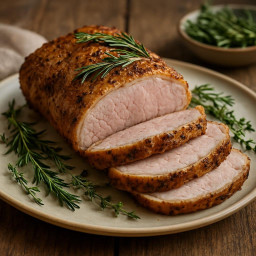 Entree: Italy – Tuscany – Tuscan-Style Pork Loin with Rosemary and Thyme recipe