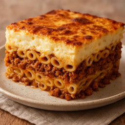 Entree: Greece – Παστίτσιο ➤ Pastitsio (Greek baked pasta with spiced meat and béchamel) recipe
