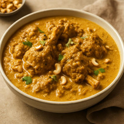 Entree: India – Mughal cuisine – मटन कोरमा ➤ Mutton Korma (Slow-braised lamb in a rich yogurt, cream, and nut-based korma sauce) recipe