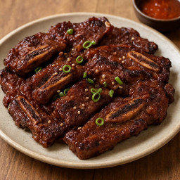 Entree: South Korea – 갈비구이 ➤ Galbi-gui (Grilled marinated short ribs) recipe