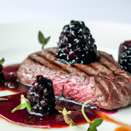Entrée: United States – Venison Steak with Blackberry-Port Sauce recipe