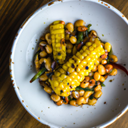 Charred Corn and Butterbean Succotash with Lemon-Pepper Vinaigrette recipe