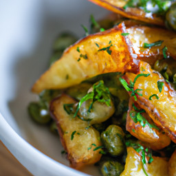 Side Dish: United States – Crispy Fingerling Potatoes with Lemon-Thyme Caper Gremolata recipe