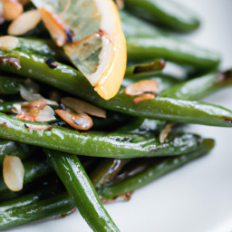 Side Dish: United States – Blistered Green Beans with Lemon and Almond Herb Sauce recipe