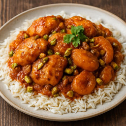 Entree: Morocco – Maghreb – دجاج بالمشمش والفستق مع أرز بسمتي ➤ Dajaj bil-mishmish wal-fustuq maʿ aruzz basmati (Chicken with apricots and pistachios over basmati rice) recipe