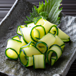 Salad: Japan – ポン酢とハーブの薄切りきゅうりサラダ ▶ Ponzu to Haabu No Usugiri Kyuri Sarada (Ponzu Shaved Cucumber and Herb Salad) recipe
