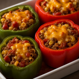 Entree: United States – Classic Stuffed Bell Peppers recipe