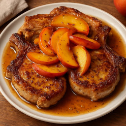 Entree: United States – Southern United States – Pork Chops with Nectarine Pan Sauce recipe