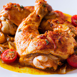 Entrée: United States – Baked Chicken with Roma Tomato and Garlic recipe